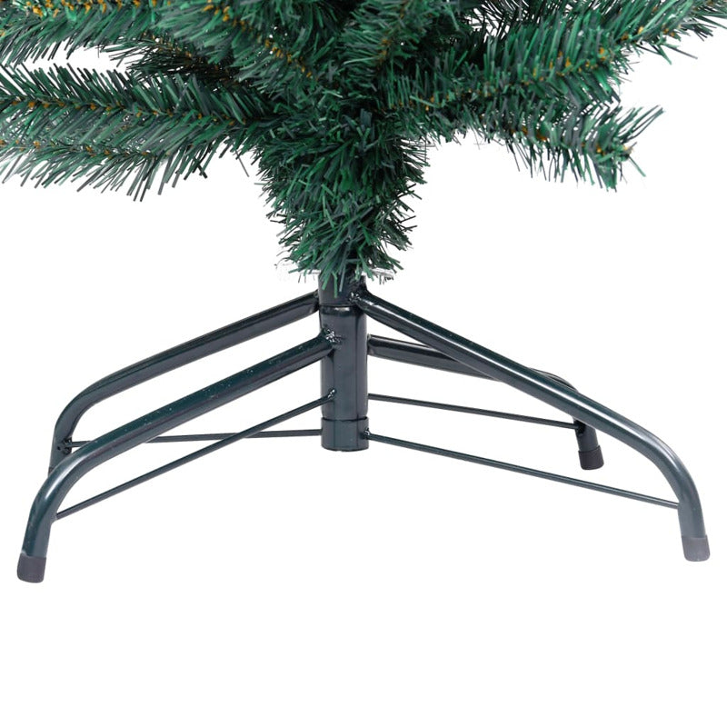 Vidaxl Árbol De Navidad Delgado Con Luces Y Soporte Pvc Verde 150 Cm_5