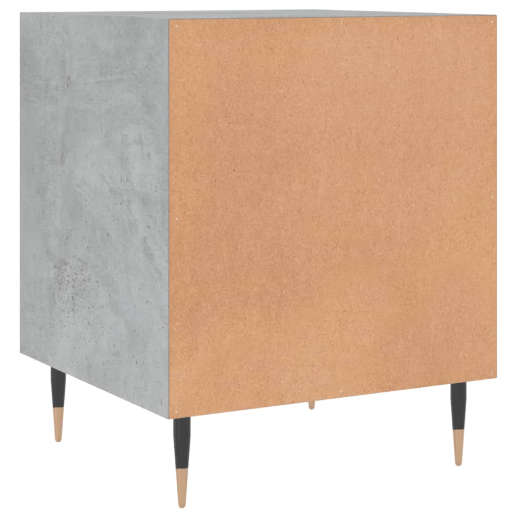 Mesita De Noche Madera De Ingeniería Gris Hormigón 40x40x50 Cm_4