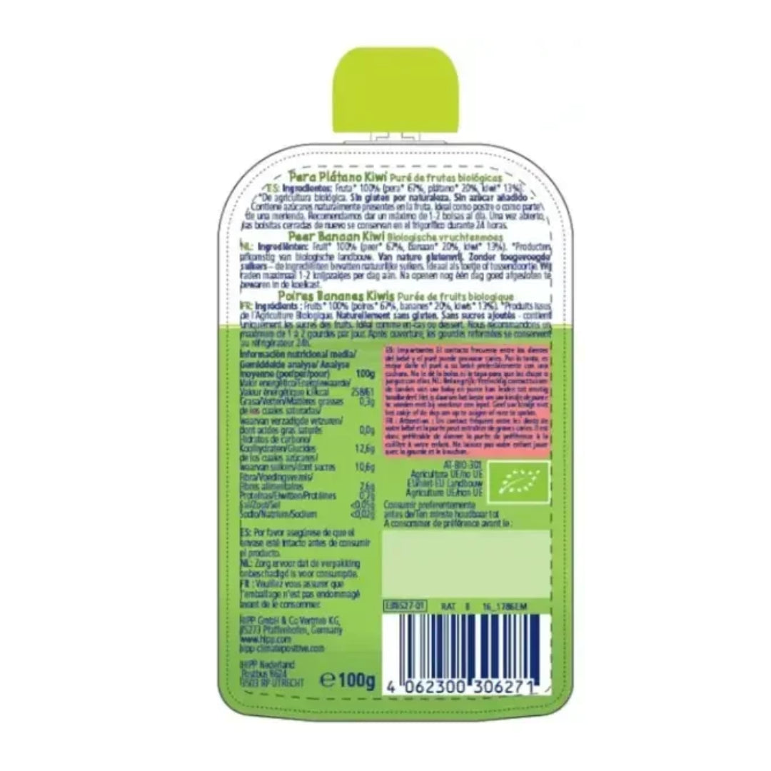 HiPP Organic Pêra, Banana e Kiwi Pouch +6 meses 100 g
