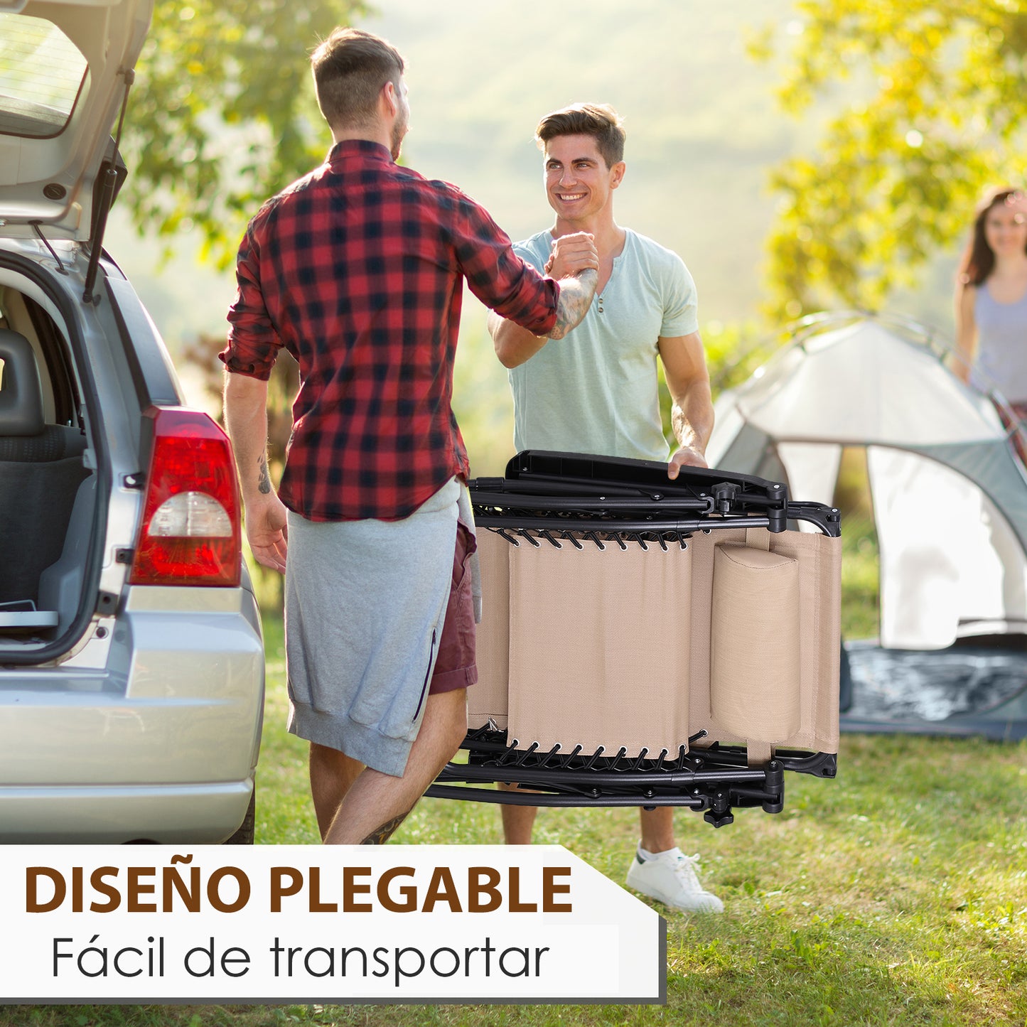 Outsunny Tumbona De Gravedad Cero Con Toldo Plegable Bandeja Portavasos_5