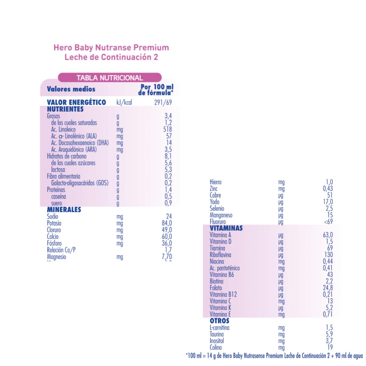 Leite Infantil Nutrasense Premium 2 800 g - Hero Baby