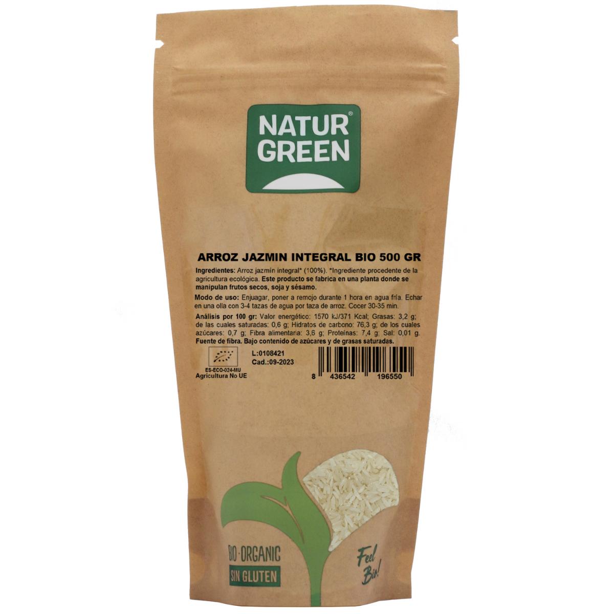 Arroz Jasmim Integral Biológico Naturgreen 500 g