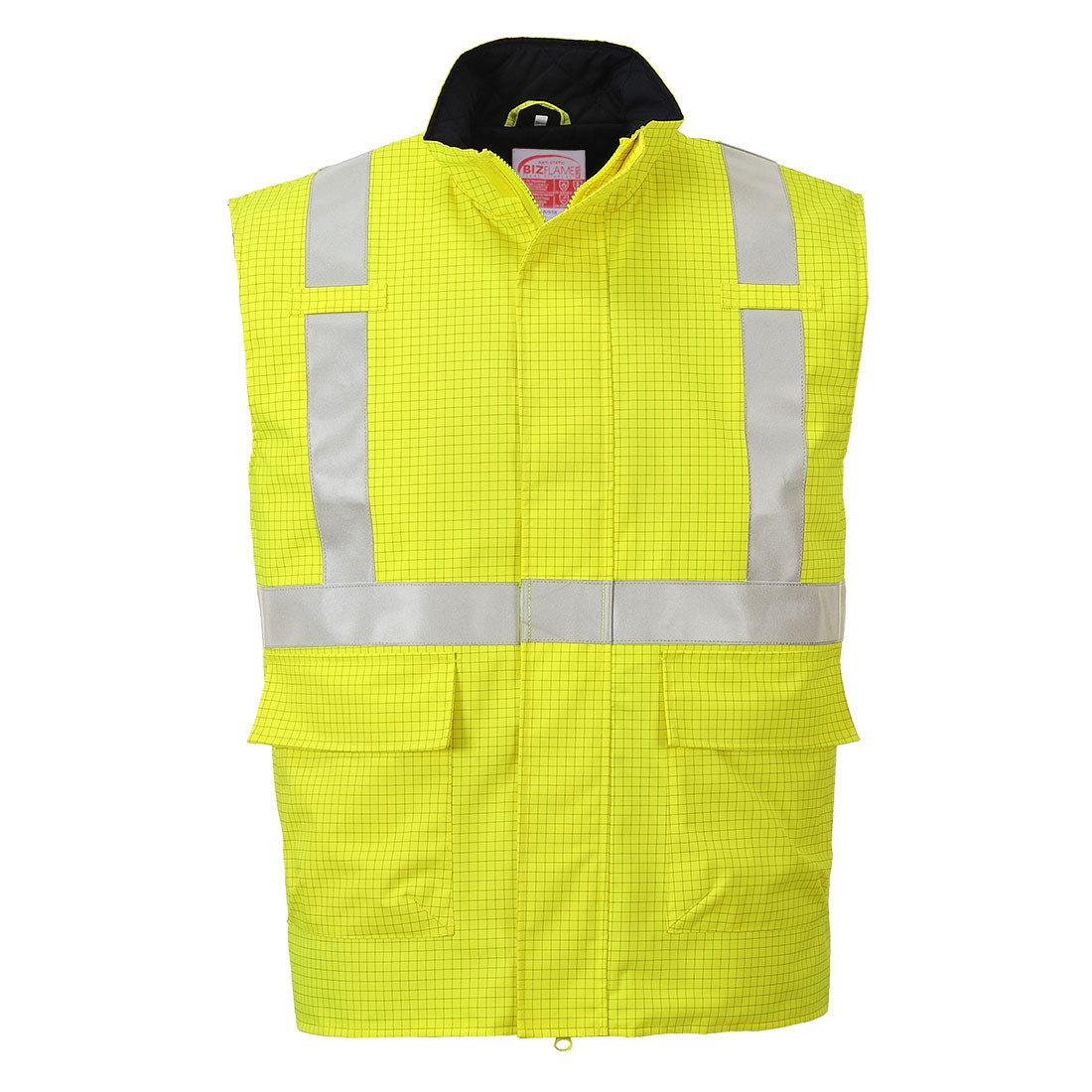 Chaleco De Calor De Alta Visibilidad, Ignífugo Y Antiestático Bizflame Rain / Xl / Amarillo_1