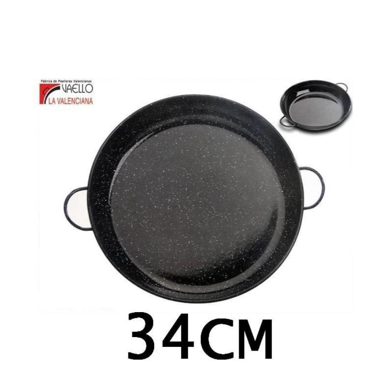 34 Cms Cazuela Esmaltada Negra Con Puntos Especial Para Cocinar Al Horno Vaello_0