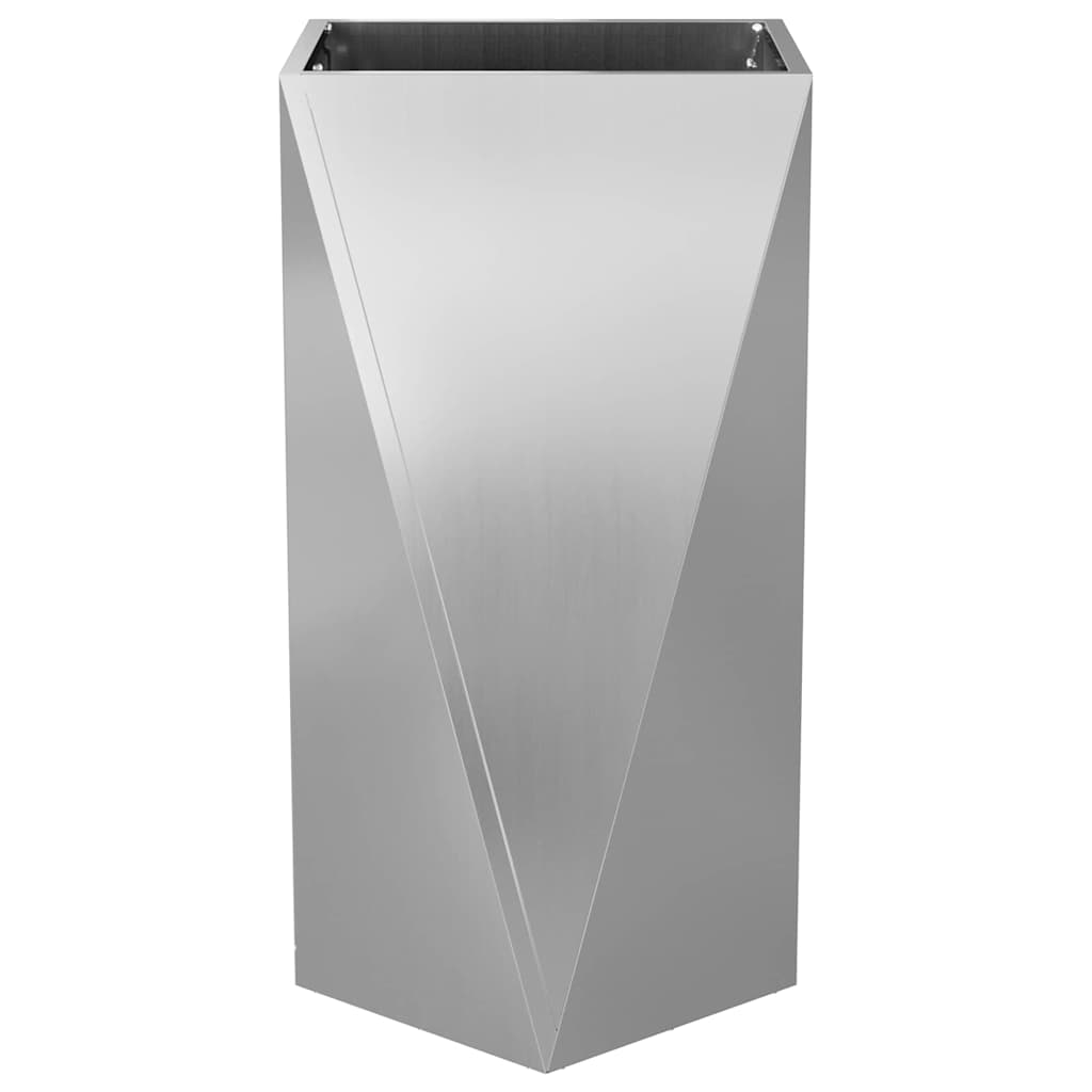 Jardinera 2 Uds. Plateado 40 X 40 X 75 Cm Acero Galvanizado_5
