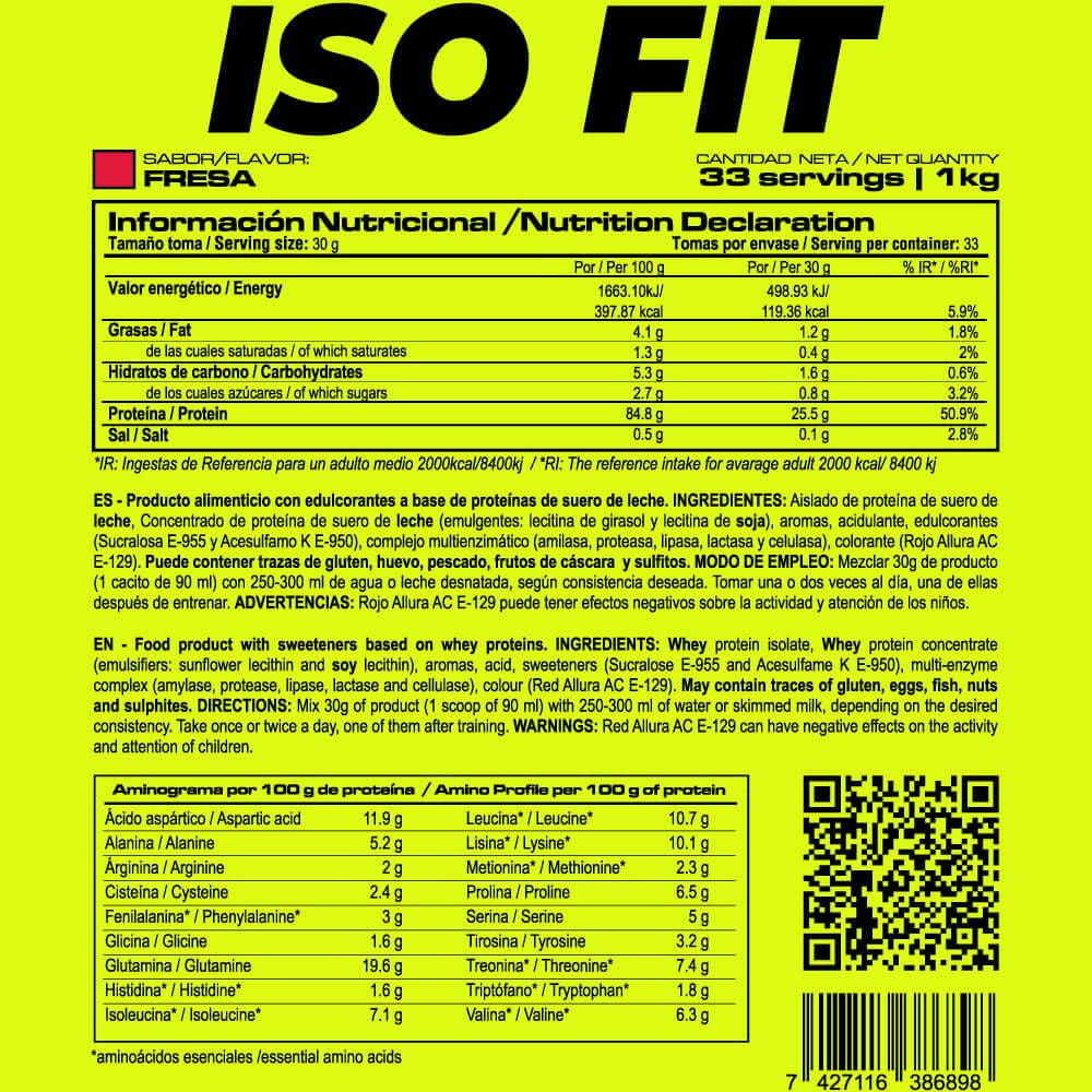 Iso Fit - 1kg - Fresa - Aumenta La Masa Muscular - Masmusculo_5