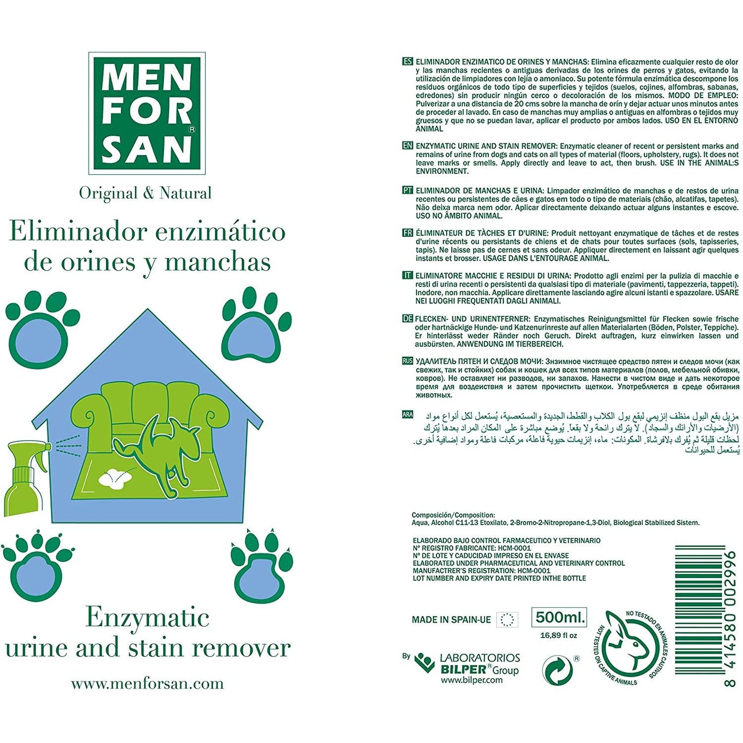 MENFORSAN Removedor Enzimático de Urina e Manchas 500 ml