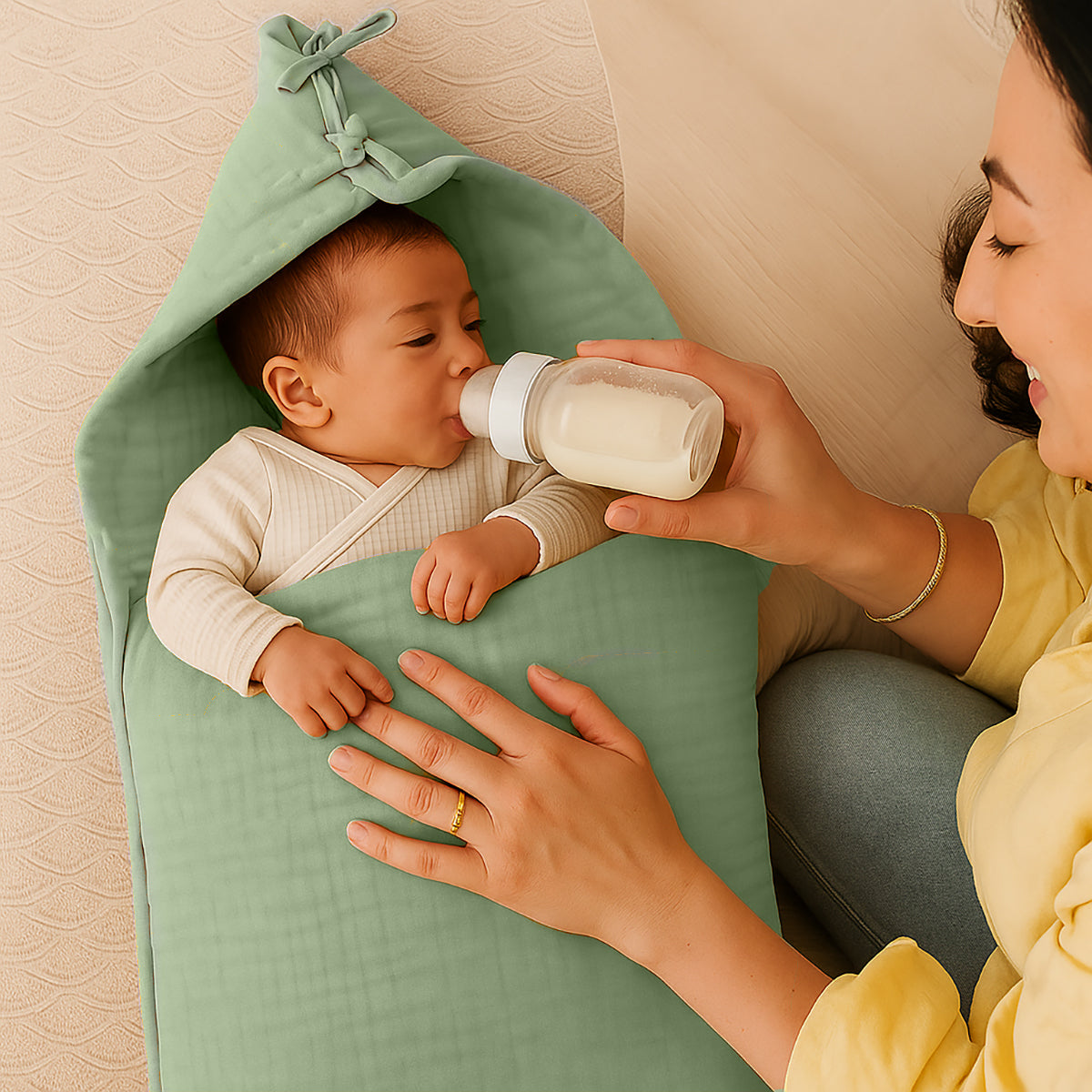 Nido De Bebé En Algodón Bio Verde_5