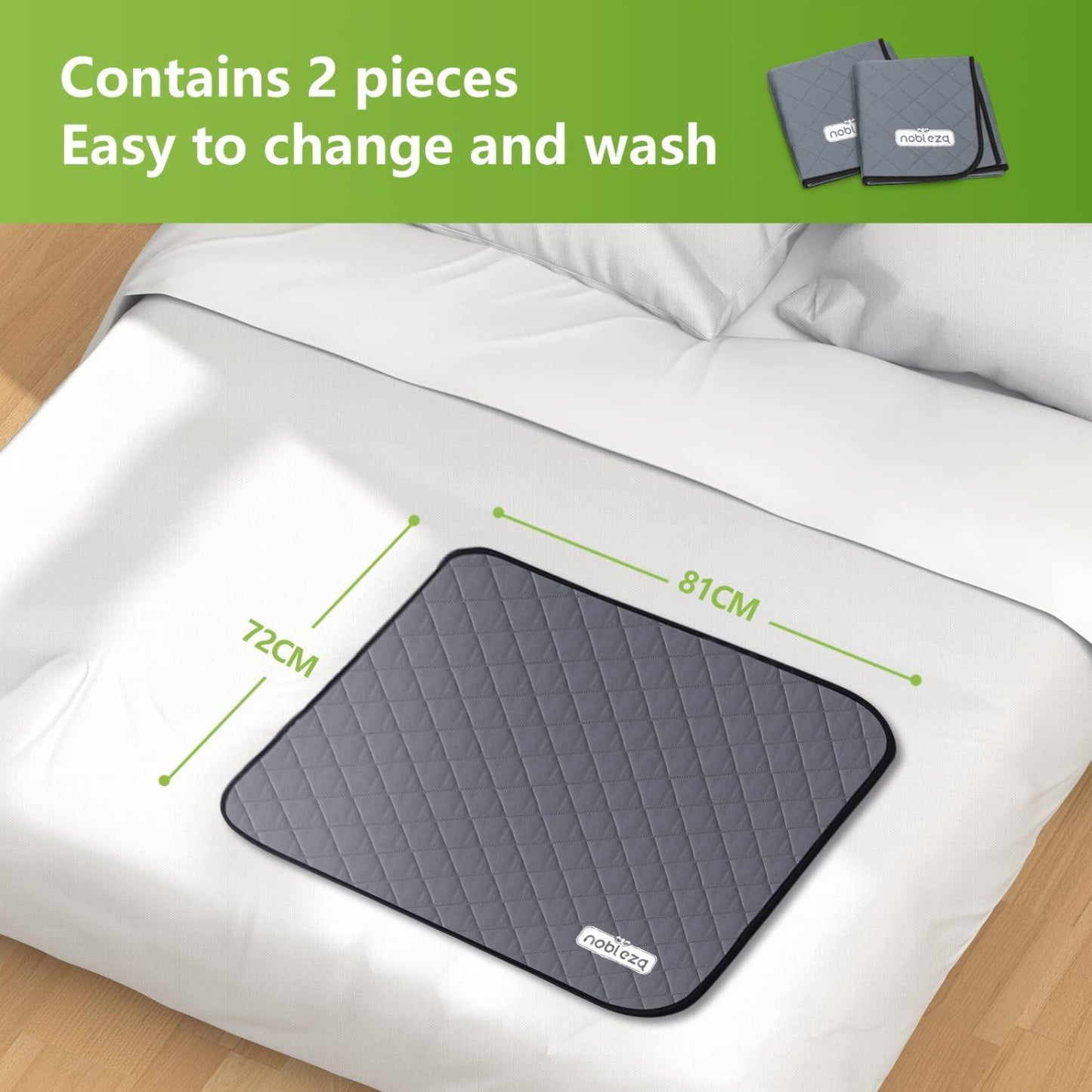 Tapetes de treino laváveis para animais de estimação Nobleza, pacote de 2