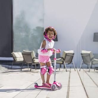 Trotinete dobrável Primo Pink com rodas iluminadas Globber