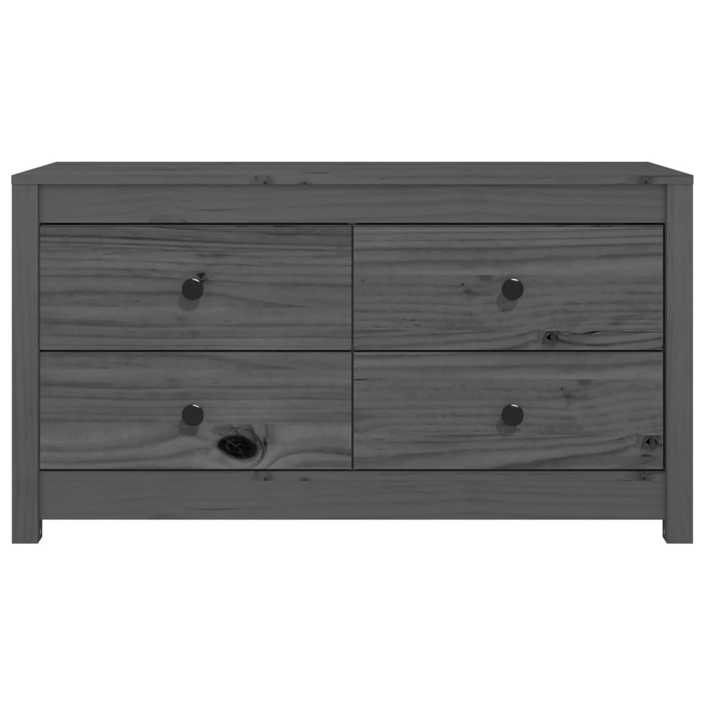 Armario Auxiliar De Madera Maciza De Pino Gris 100x40x54 Cm / Vetonek_5