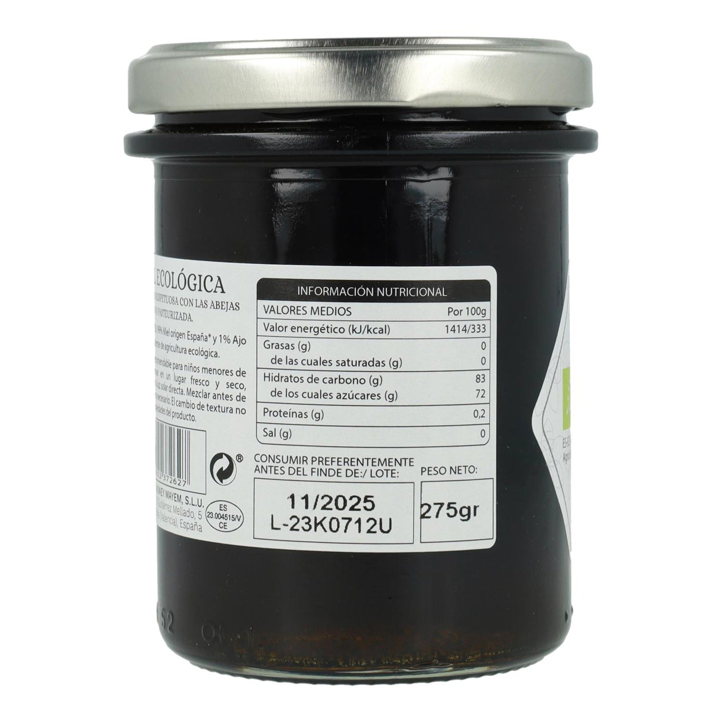 Mel de alho negro biológico Mayem 275g