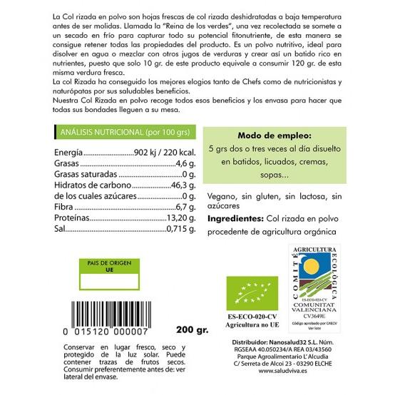 Couve - Repolho encaracolado 200 g, Salud Viva