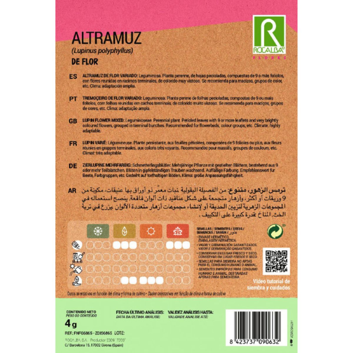 Sementes de flores de tremoço, variadas