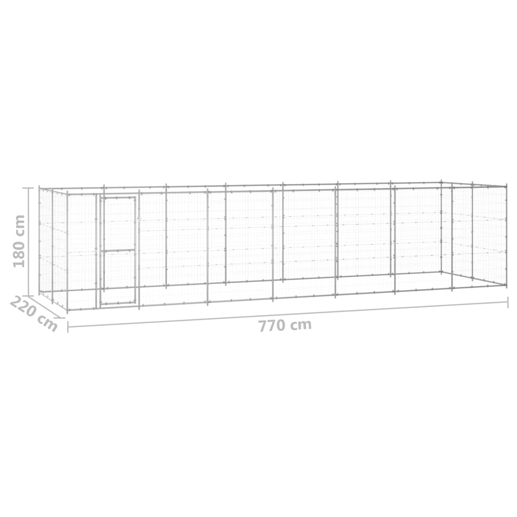 Perrera De Exterior De Acero Galvanizado 16,94 M²_5