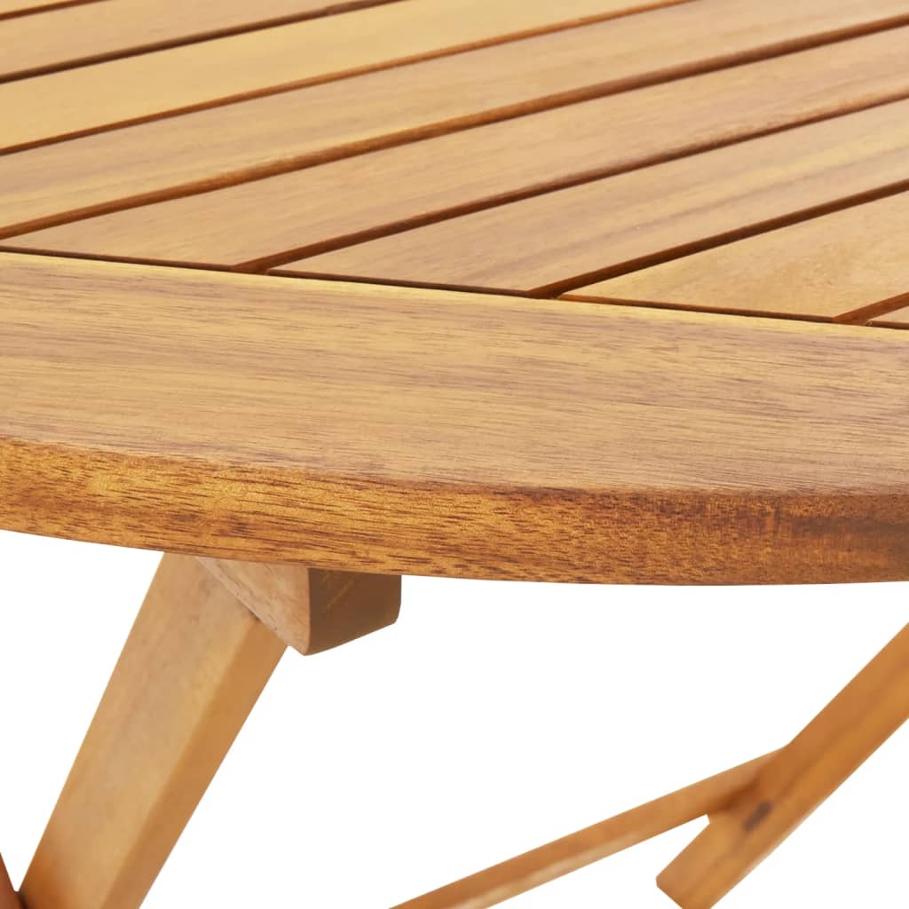 Set De Comedor De Jardín 5 Pzas Tela Madera Maciza Blanco Crema / Vetonek_5
