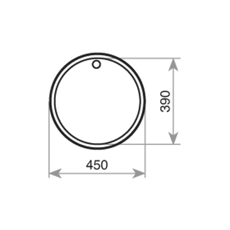 Fregadero circular encastrado 45 cm. Teka