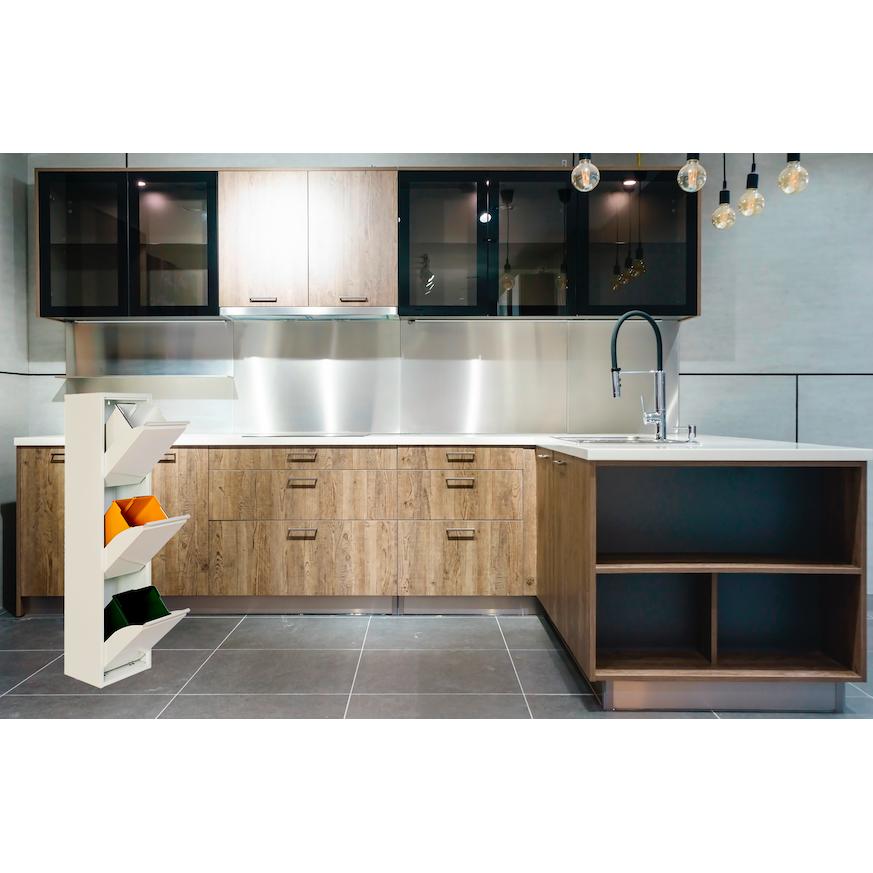 Armário de reciclagem metálico PAT 3 Branco