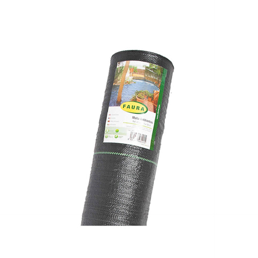Tela anti-ervas daninhas 1,5 x 100 m preta 130 g/m² Faura