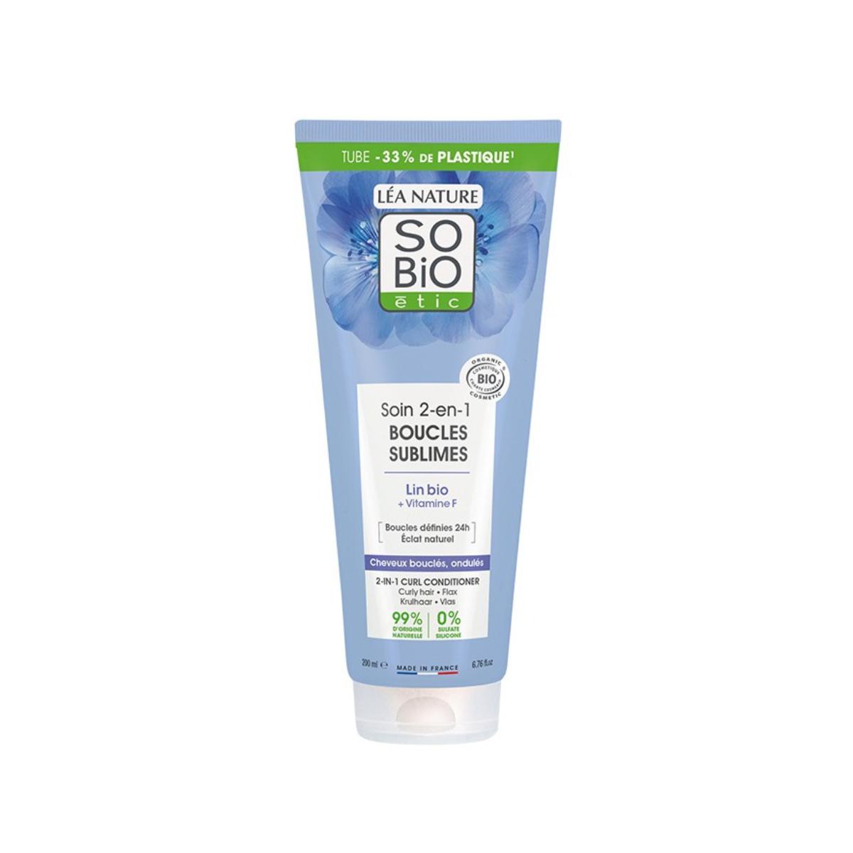 Condicionador de caracóis 2 em 1 BIO linho e vitamina F So'Bio étic 200 ml