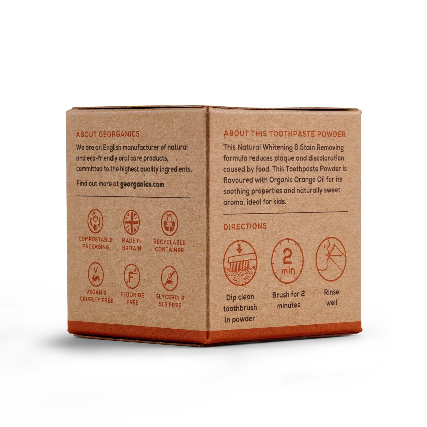 Georganics Bicarbonato e Pó de Laranja Branqueador Dentário 60 ml