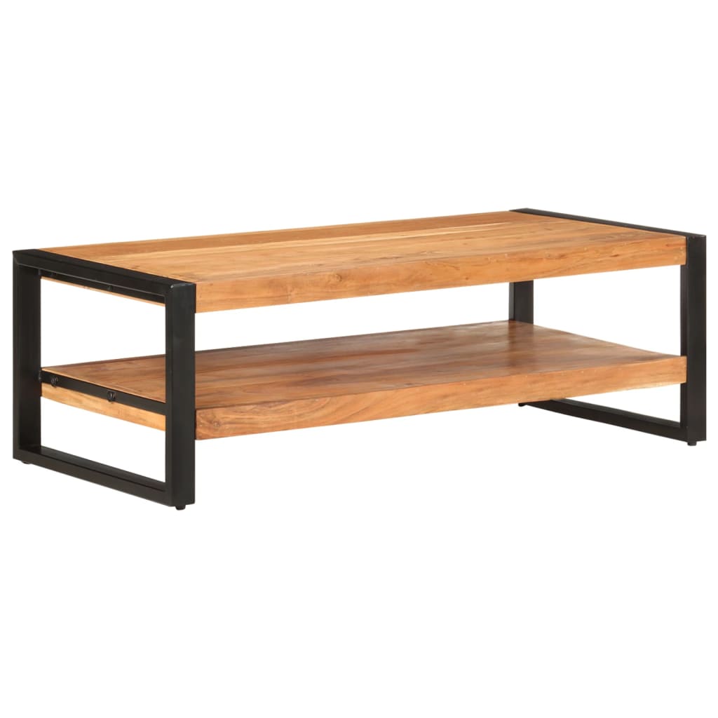 Mesa De Centro De Madera Maciza De Acacia 120x60x40 Cm_4