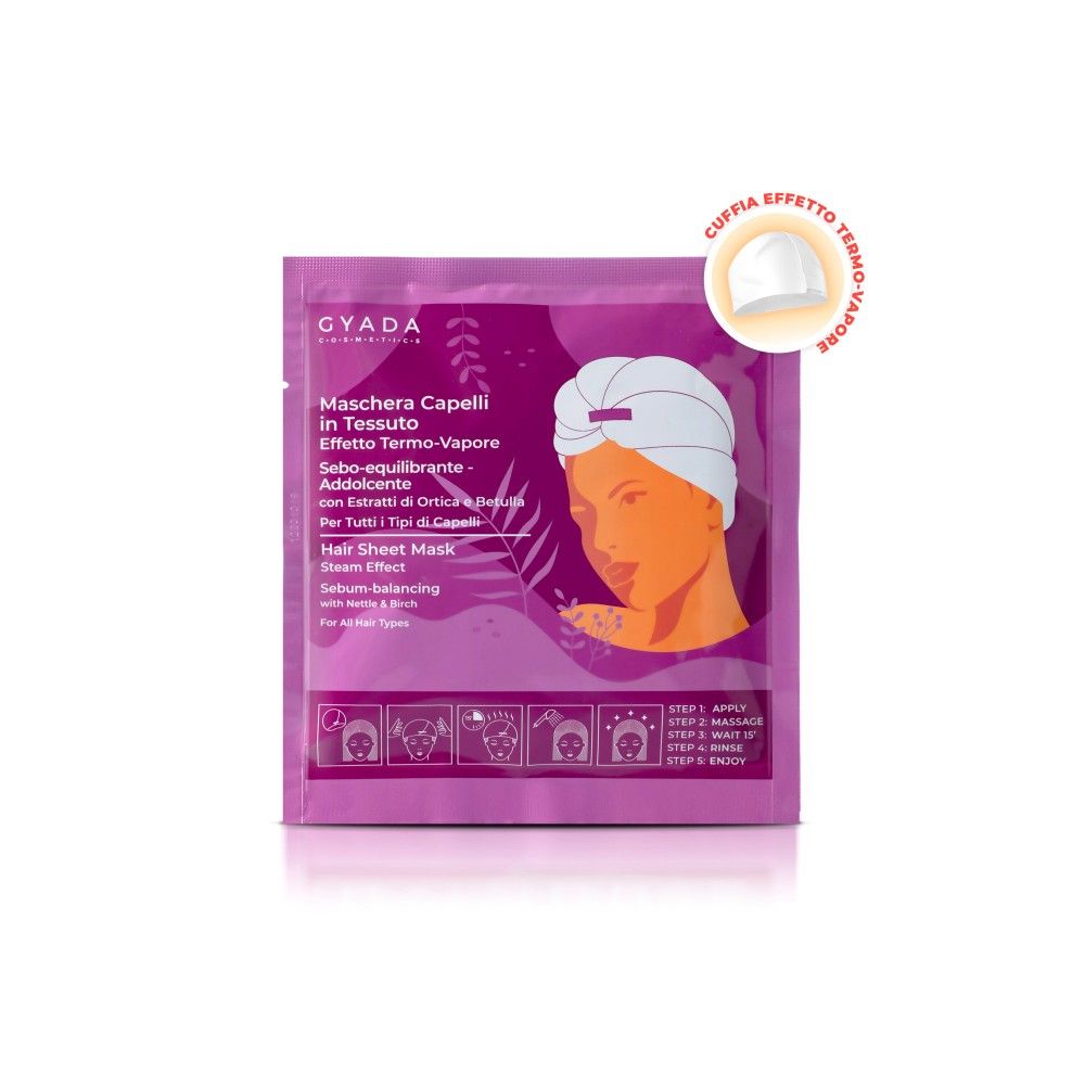 Mascarilla Capilar En Tela Efecto Termo-vapor Seboequilibrante Y Suavizante Gyada_1