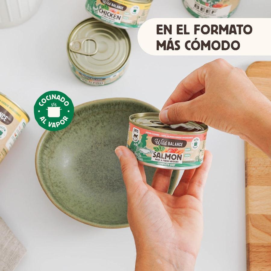 Wild Balance Salmão e Carne Barf Lata para Gatos 120g