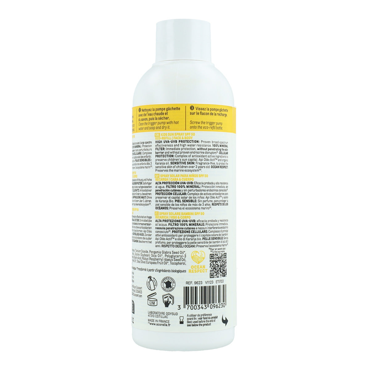 Acorelle High Protection Solar Spray Recarga para Crianças FPS 50 150 ml