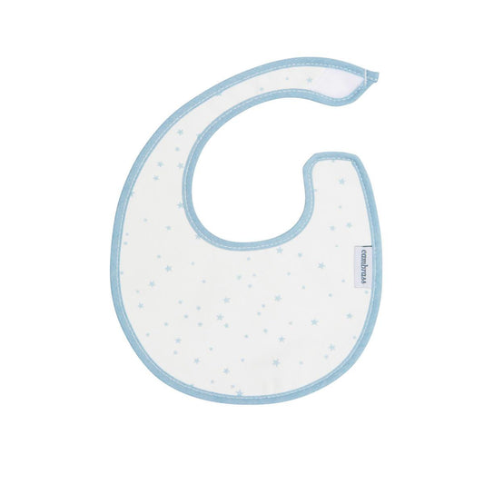 Babete redondo com velcro Estrelas azul celeste Estrelas rosa