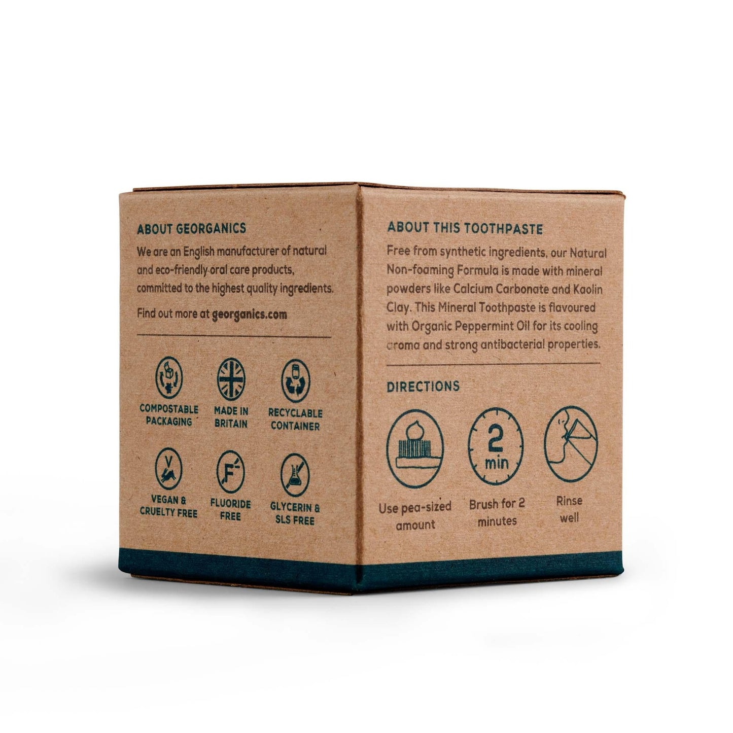 Pasta de dentes com óleo de coco e menta Georganics 120 ml