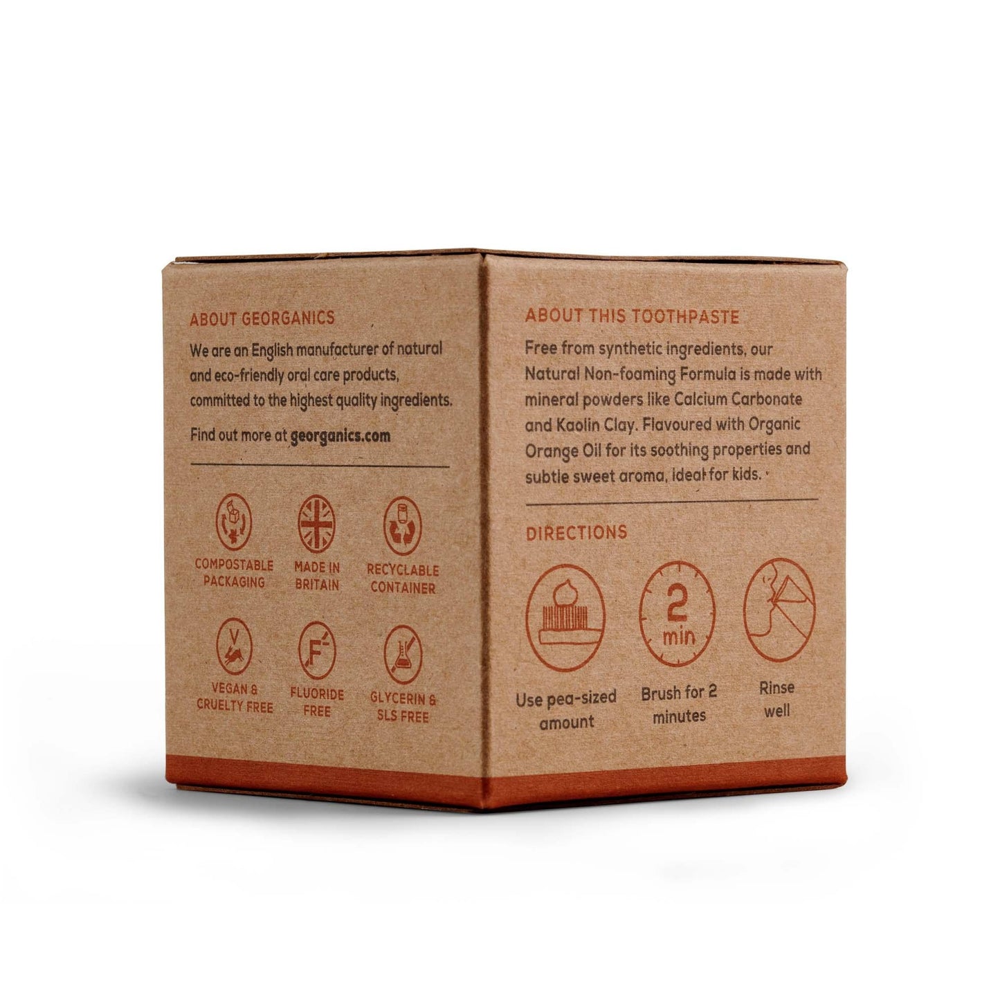 Pasta de dentes com óleo de coco e laranja Georganics 60 ml