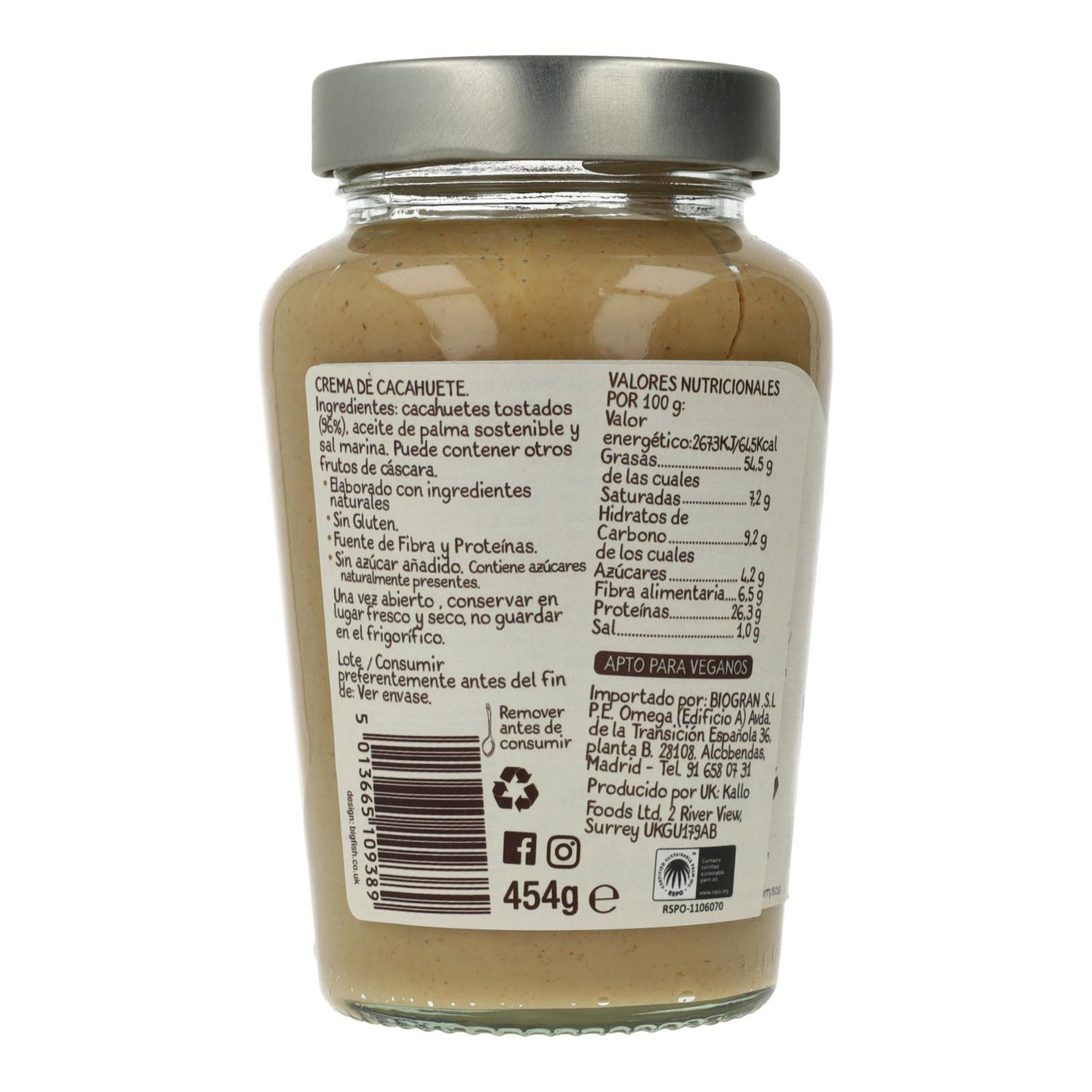 Manteiga de amendoim Whole Earth Smooth, 16 oz