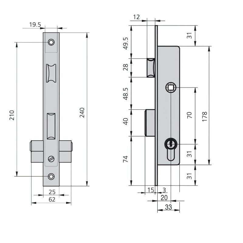 Cerradura Cvl 1983/25/5   Carpintería Metálica