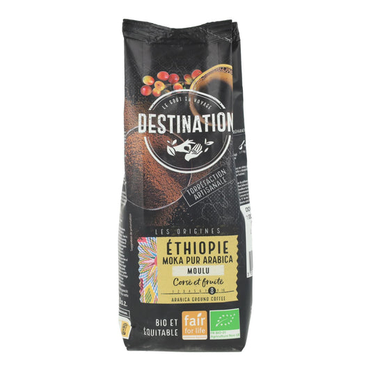 Café moído etíope mocha 100% arábica BIO Destination 250 g