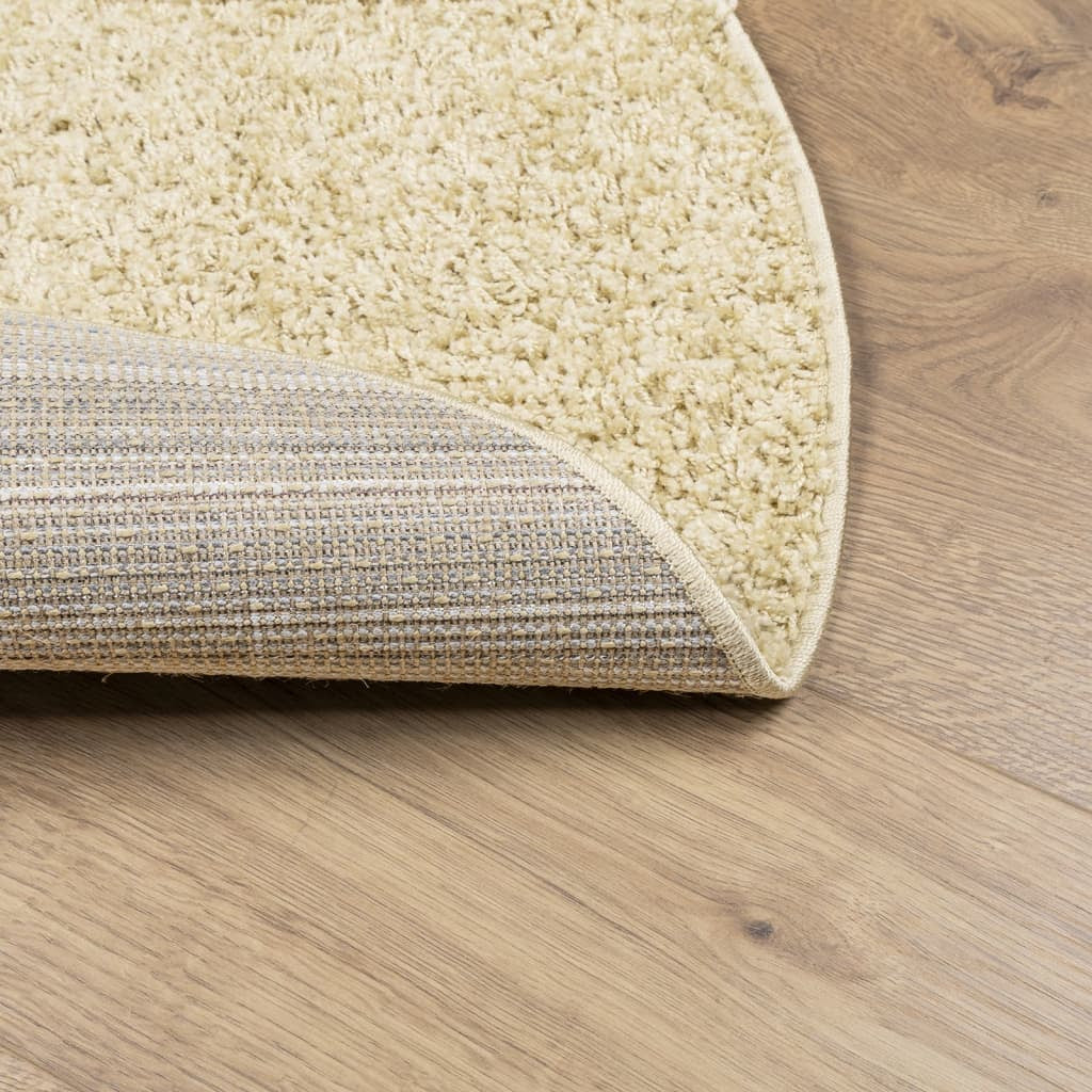 Vidaxl Alfombra Peluda De Pelo Largo Moderna Pamplona Dorado Ø 80 Cm_4