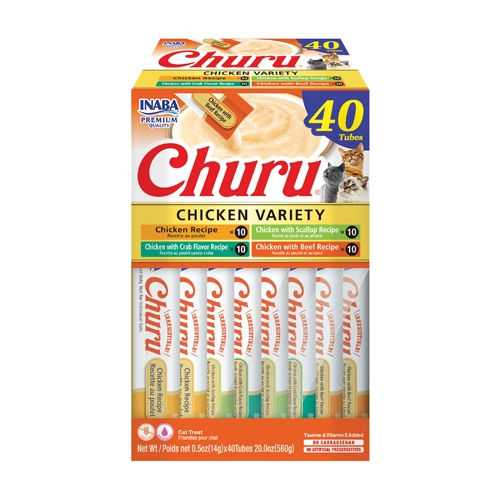 Churu Variedades de pollo Snack cremoso para gatos 40 x 14 g