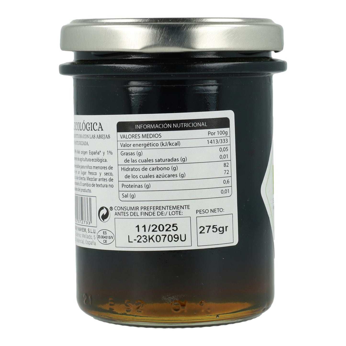 Mel de Espirulina Biológico Mayem 275g