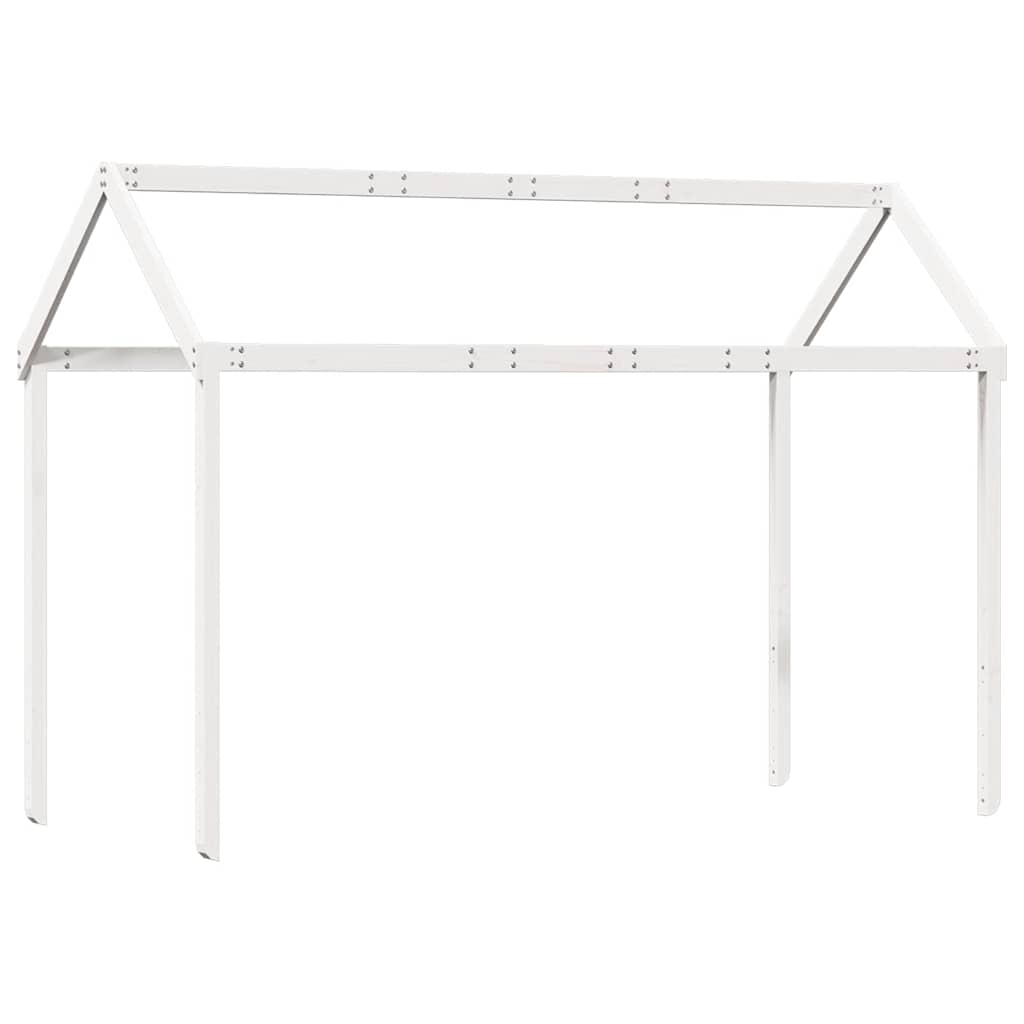 Techo De Cama Infantil Madera Maciza Blanco 217x85,5x154 Cm_5