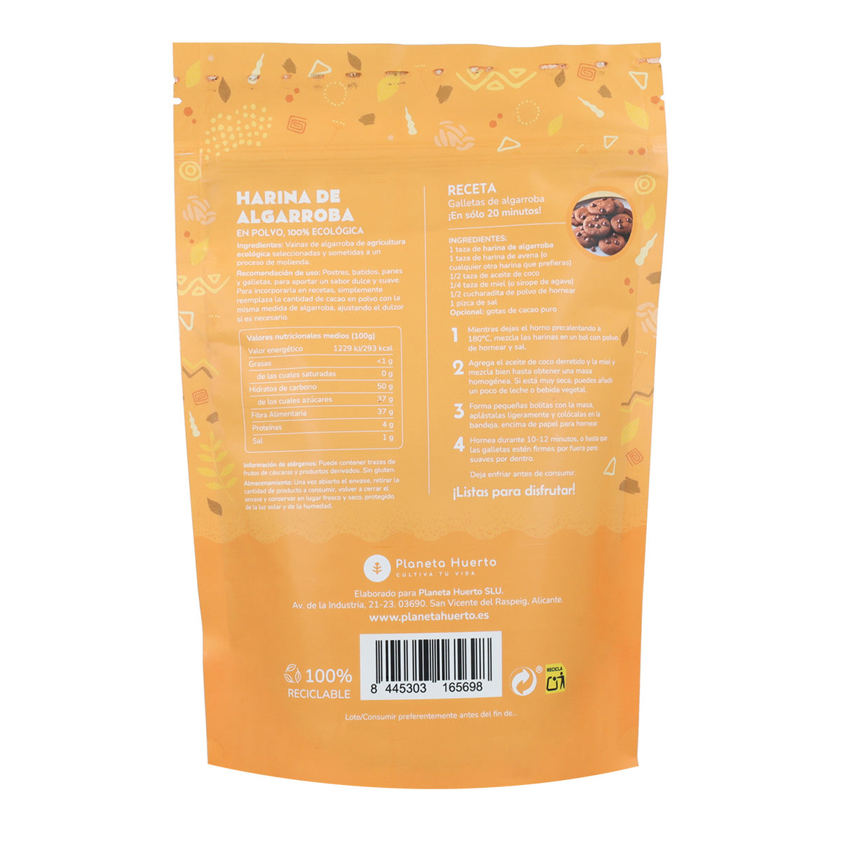 Farinha de Alfarroba Biológica, Planeta Huerto, 250 g