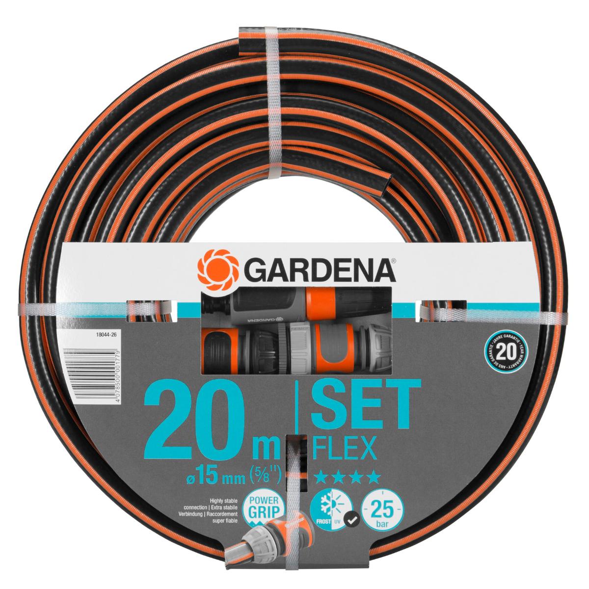 Conjunto de mangueira flexível Gardena 15 mm 20 m