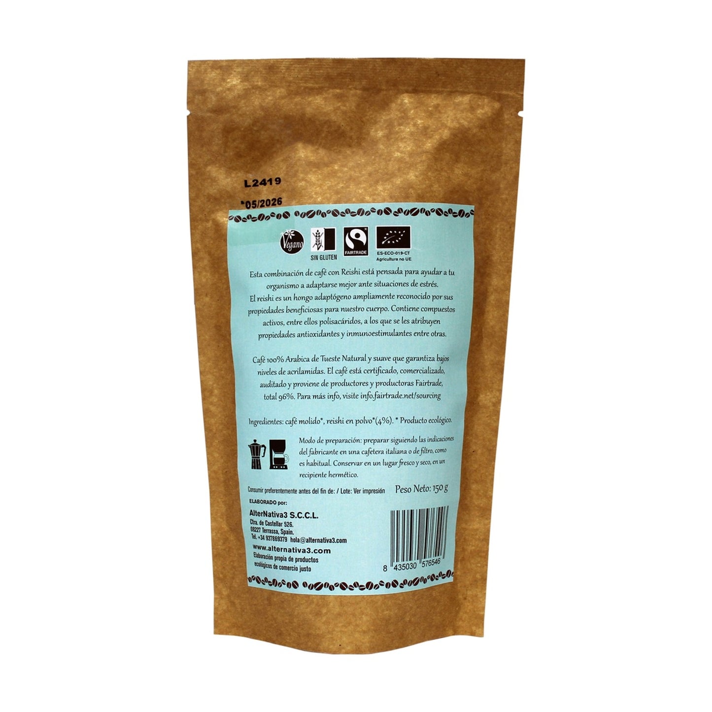 Alternativa ao Café Juba de Leão Biológico Moído 3 150g
