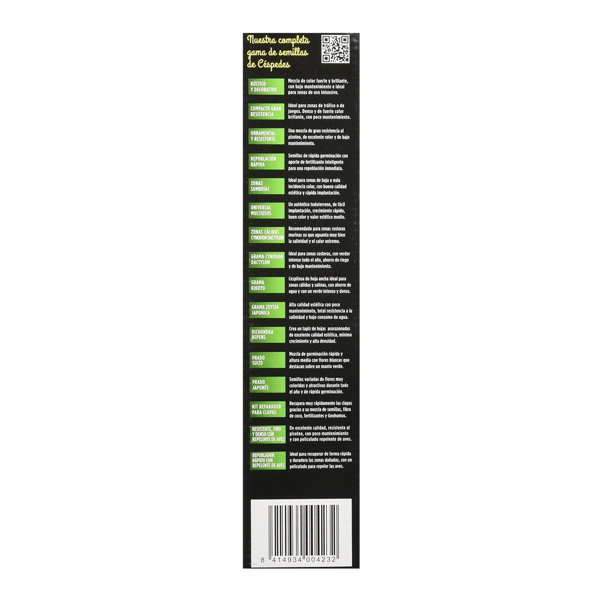 Sementes de relva ornamental e resistente Batlle 500 g