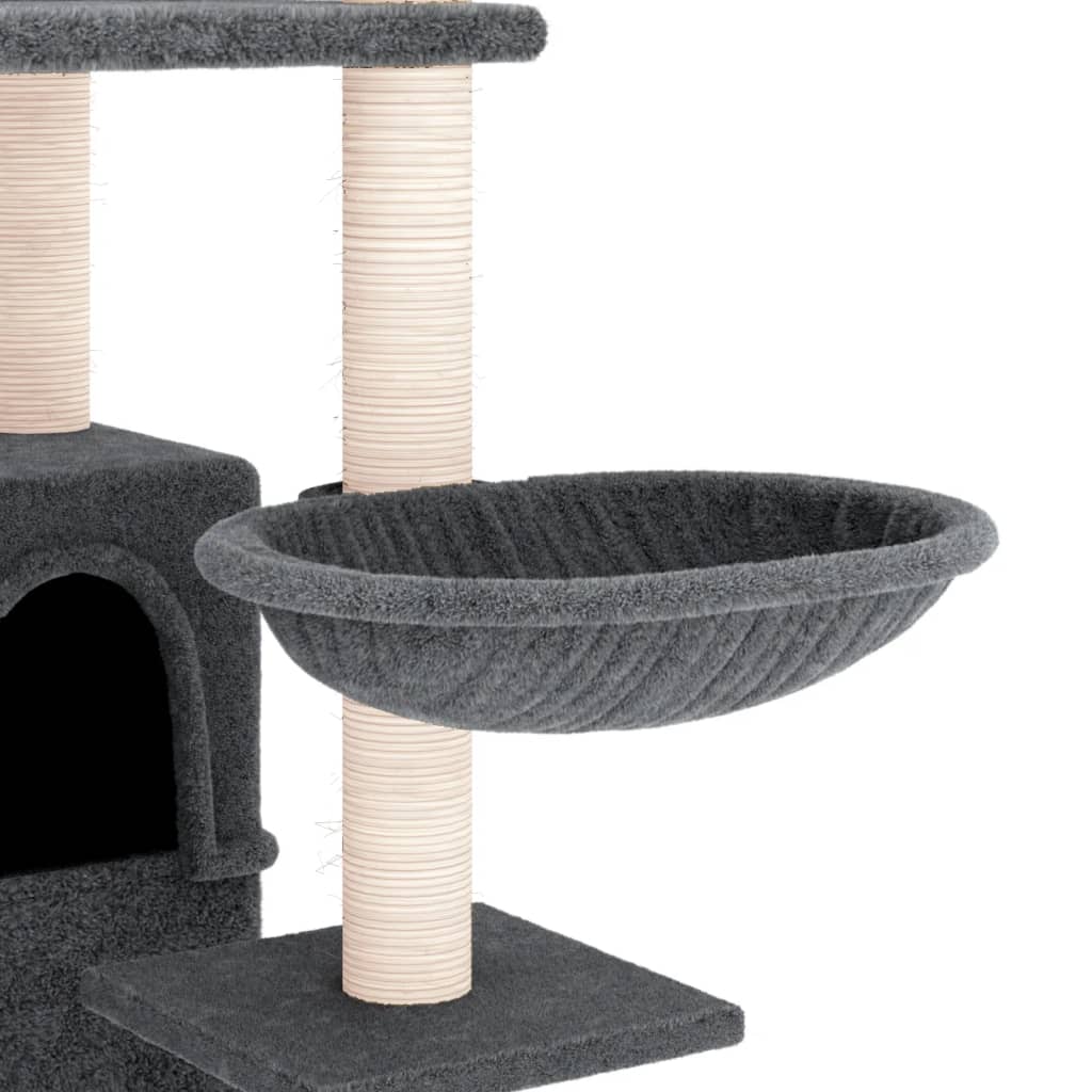 Rascador Para Gatos Con Postes De Sisal Gris Oscuro 175 Cm_5