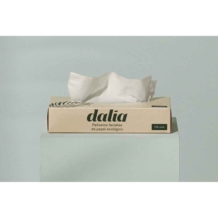 Caixa com 150 toalhetes faciais orgânicos não branqueados. Dalia