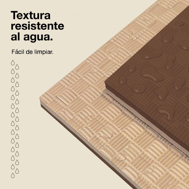 Jowy Tatami Puzzle 2cm 100x100cm – Superficie 5 Líneas Marrón/beige