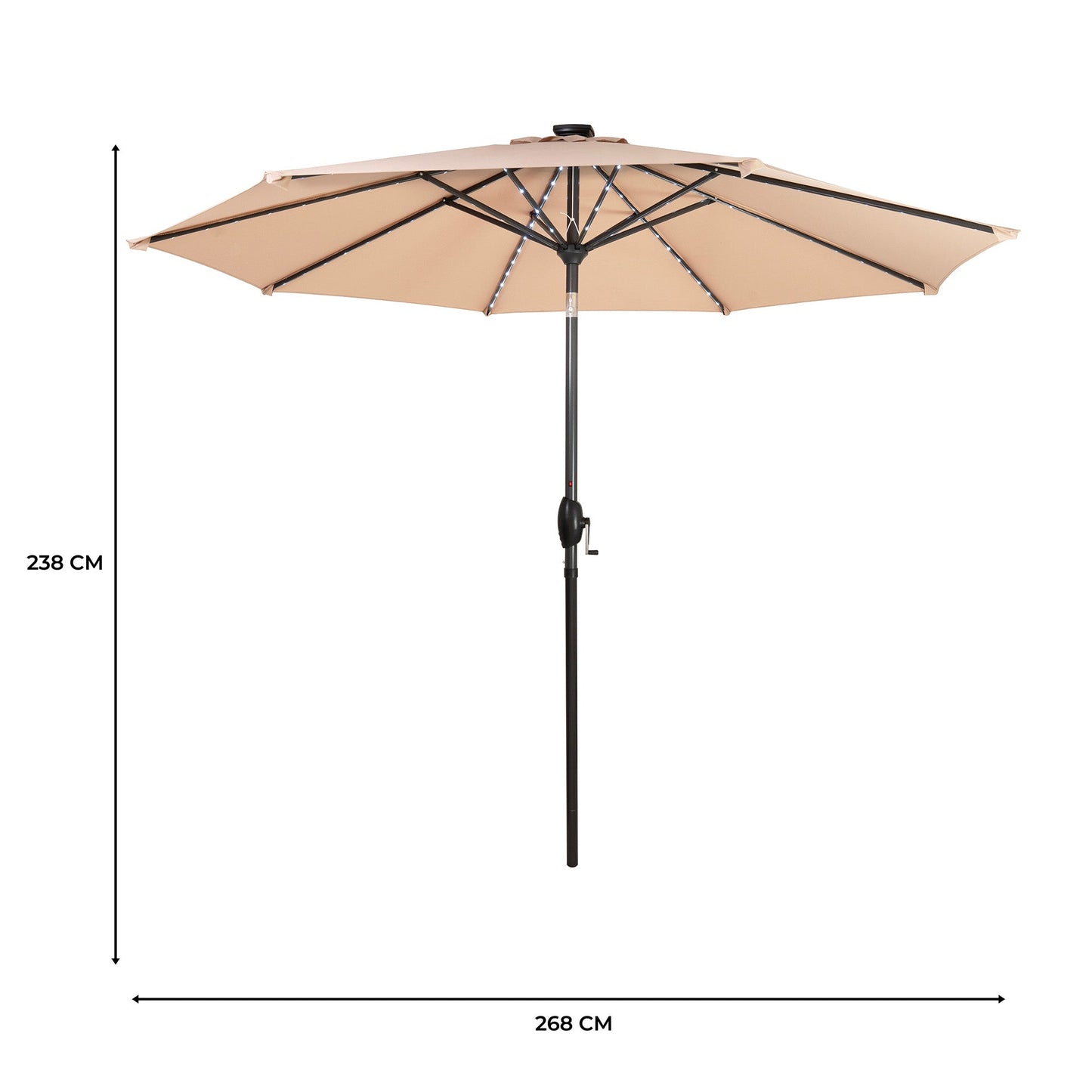 Parasol Led Inclinable De 2,7 M – Beige_4