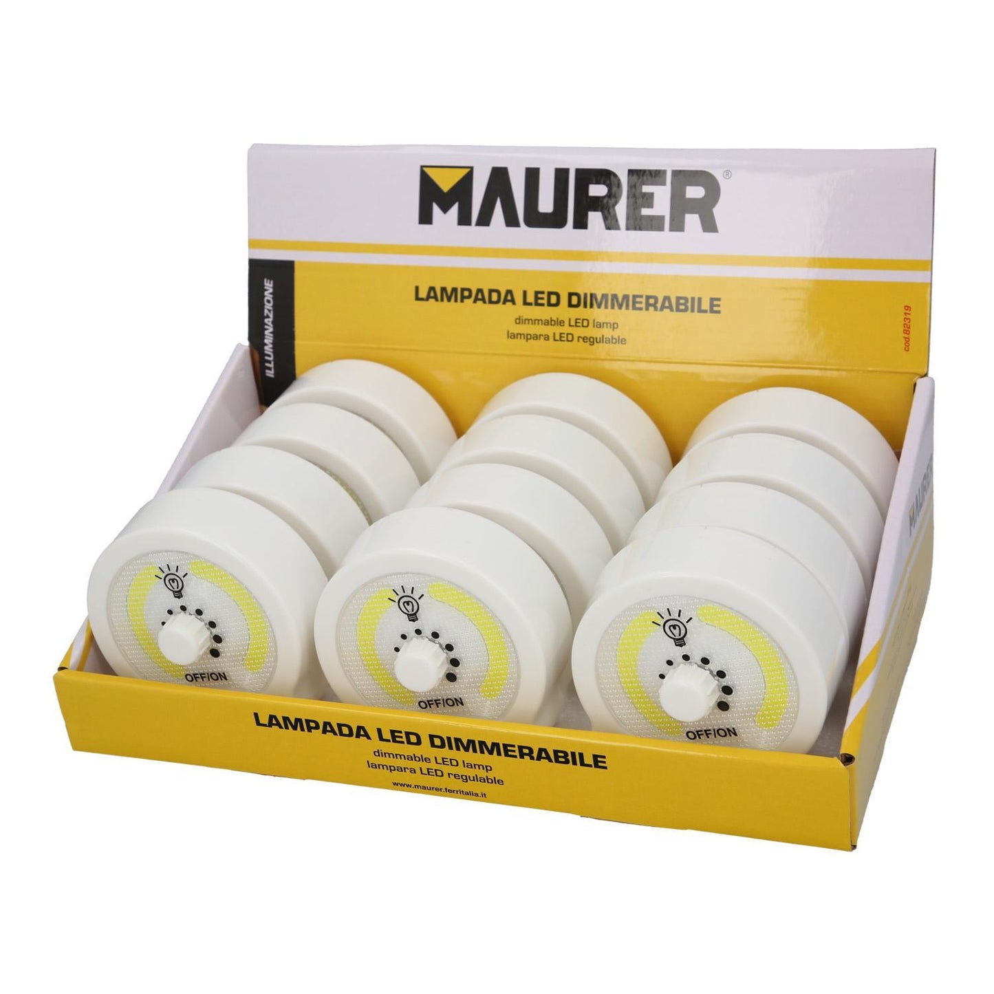 Linterna Led Armario Dinmerable A Pilas (3 Aaa) 220 Lumenes Con Iman, Gancho Y Adhesivo