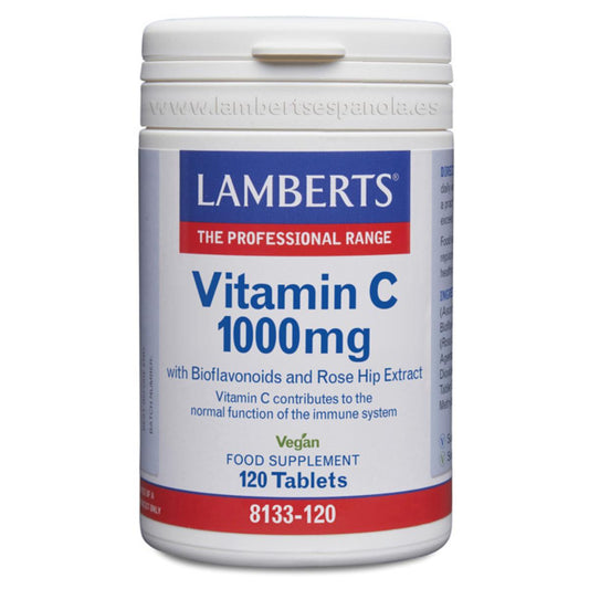 Lamberts Vitamina C 1000 mg com Bioflavonoides e Rosa Mosqueta 120 Comprimidos