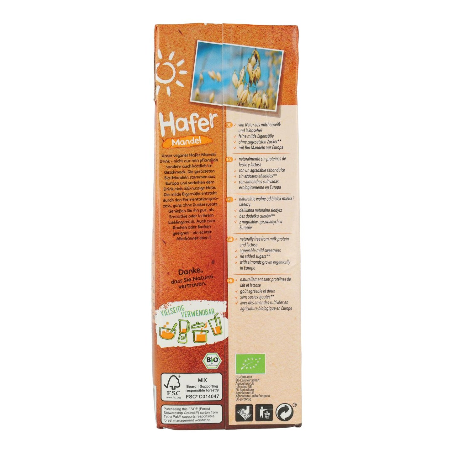 Bebida BIO de Aveia e Amêndoa Natumi 1 L